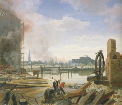 ハンブルク放火後、1842 作： Jacob Gensler