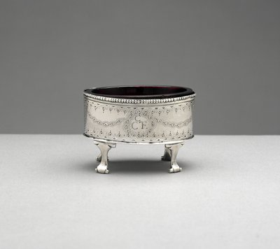 塩皿、c。 1785-1803（銀とガラス） 作： Jacob Gerritse (attr.to) Lansing
