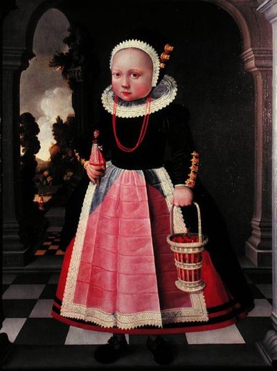人形とバスケットを持つ少女の肖像 作： Jacob Gerritsz Cuyp