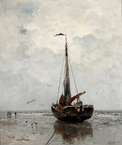 ""Bateau de Peche"" (漁船) Peinture de Jacob Maris (1837-1899) - 1878 - キャンバスに油彩 Dim 160x140 cm Gemeentemuseum Den Haag 作： Jacob Henricus or Hendricus Maris