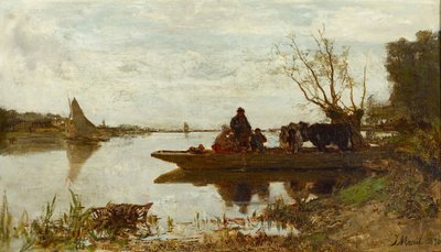 フェリー、1870 作： Jacob Henricus or Hendricus Maris