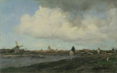 風車のある風景、1890〜5年 作： Jacob Henricus or Hendricus Maris