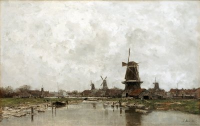 5つの風車、1878 作： Jacob Henricus or Hendricus Maris