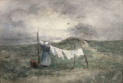 洗濯の日（紙にトイレ） 作： Jacob Henricus or Hendricus Maris