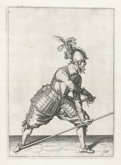 槍引き剣を持った兵士、1600年頃 作： Jacob II de Gheyn