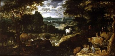 動物を魅了するオルフェウス、1601年（パネル） 作： Jacob I Savery