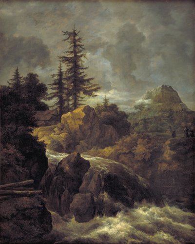 滝と小屋のある風景 作： Jacob van Ruisdael