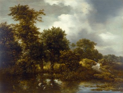 池のある森の風景、1640年代後半 作： Jacob van Ruisdael