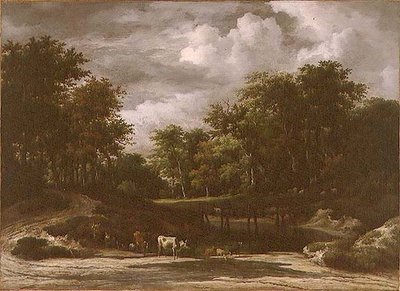 里山の風景（油彩・キャンバス 作： Jacob van Ruisdael