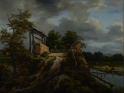水門との橋、1648-9 作： Jacob van Ruisdael