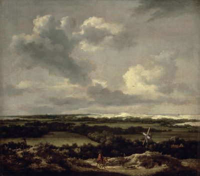 ハールレム近くの砂丘のある風景（キャンバスに油彩） 作： Jacob van Ruisdael