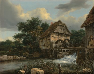 2 つの水車小屋と開いた水門 作： Jacob van Ruisdael