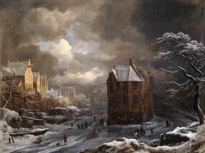 冬、南を見て、ヘケルフェルト、アムステルダムのビュー 作： Jacob van Ruisdael