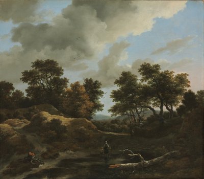 樹木が茂った丘陵の風景、1660年代 作： Jacob van Ruisdael