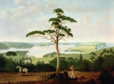 ヘッドに向かっているシドニー港、1848 作： Jacob Janssen