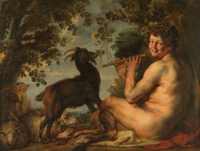 サテュロス」1630-35年頃（油彩・キャンバス 作： Jacob Jordaens
