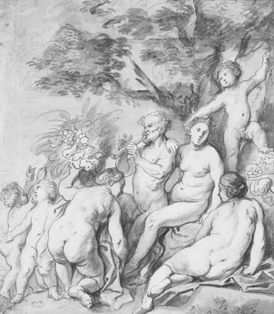 豊饒のアレゴリー Recto、ca。 1640年。 作： Jacob Jordaens