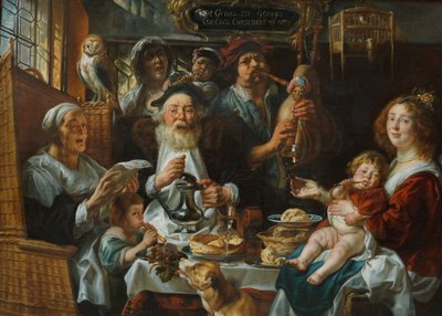 古い歌うように、若いパイプ 作： Jacob Jordaens