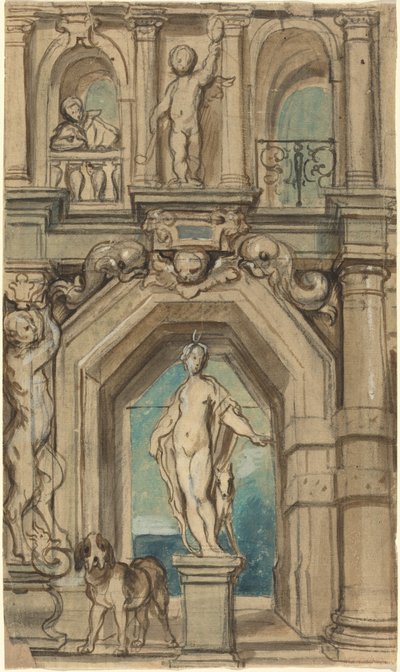ウォールデコレーションのデザイン [recto] 作： Jacob Jordaens