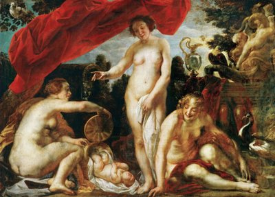ケクロプスの娘たちは小さなエリクトニオスを見つける 作： Jacob Jordaens