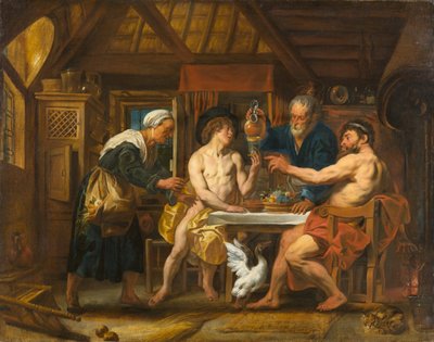 フィレモンとバウシスの家の木星と水星、1645年頃（キャンバスに油彩） 作： Jacob Jordaens