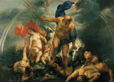 嵐の中のネプチューンとアンフィトリテ 作： Jacob Jordaens