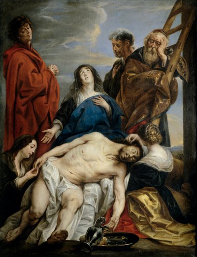 "Pieta" Peinture de Jacob Jordaens (1593-1678) - 1650-1660 - 油彩・キャンバス Dim 221x169 cm Museo del Prado, Madrid 作： Jacob Jordaens