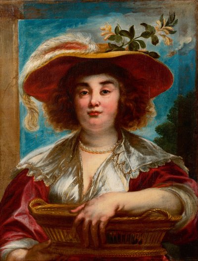 画家の長女、エリザベート・ヨルダーンスの肖像画 作： ジェイコブ・ヨルダーンス