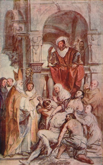 セントマーチン、取り憑かれた男を癒す、17世紀、1903年 作： Jacob Jordaens
