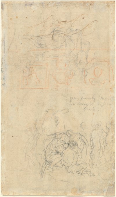 酔っぱらいとニンフの研究シート [裏面] 作： Jacob Jordaens
