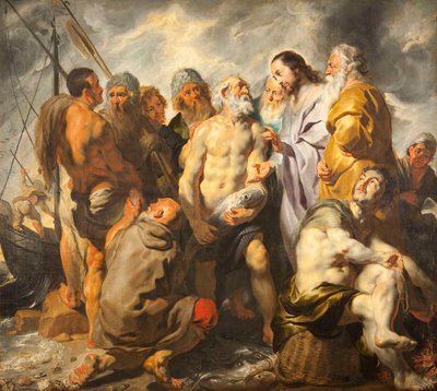 教会の主任羊飼いとしてのピーターの任命、c。 1616-1617。 作： Jacob Jordaens