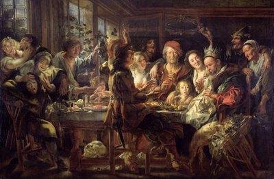 豆の饗宴（キング・ドリンクス）1637-38 作： Jacob Jordaens