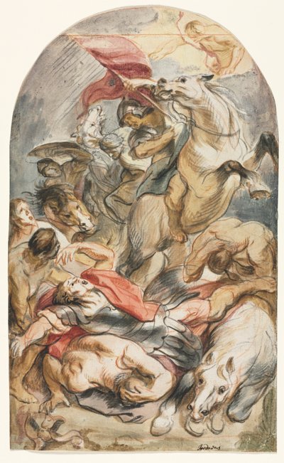 ホースマンとバナーによるサウルの回心、c。 1645-1647。 作： Jacob Jordaens