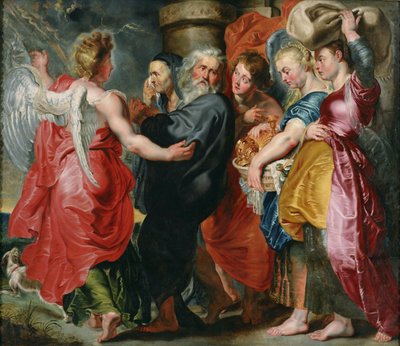 ルーベンス後のソドムからのロットと彼の家族の飛行c。 1618年 作： Jacob Jordaens