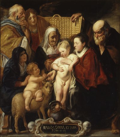 聖アンナと若いバプテストとその両親のいる聖家族、1620年代と1650年代初頭。 作： Jacob Jordaens