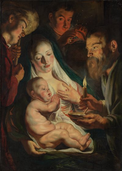 羊飼いのいる聖家族、1616年。 作： Jacob Jordaens