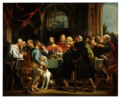 最後の晩餐（キャンバスに油彩） 作： Jacob Jordaens