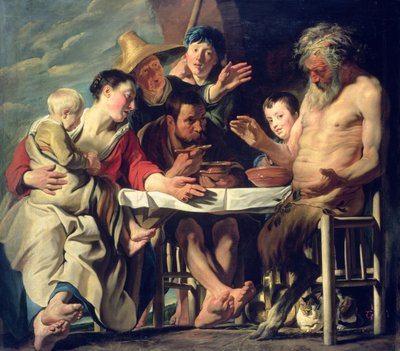 農民とのサテュロス、1620 作： Jacob Jordaens