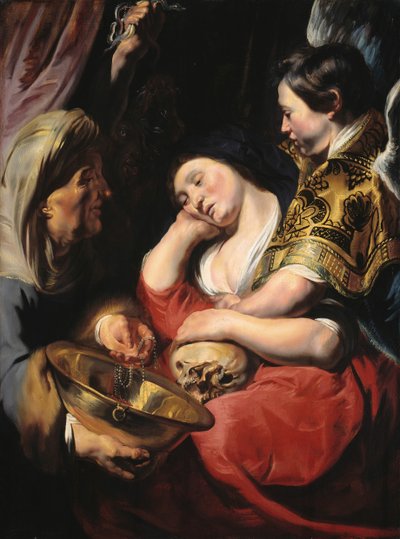 マグダラの誘惑、c。 161617. 作： Jacob Jordaens