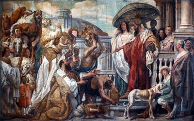 カリフマーニュに時計を提供するカリフハルンアルラシドの使節、1660年 作： Jacob Jordaens