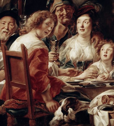 王様のお酒」詳細（油彩・キャンバス 作： Jacob Jordaens