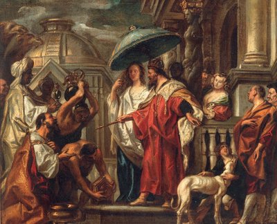 1663 年頃、シャルルマーニュへのカリフ ハルン アル ラシッドの貢ぎ物。 作： Jacob Jordaens