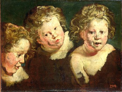 3人の子供の頭、1618年頃 作： Jacob Jordaens