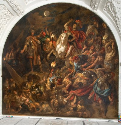 夜の攻撃を受けているローマのキャンプ 作： Jacob Jordaens the elder