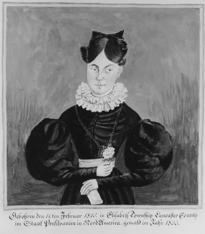 マハラ・ウェクターの肖像と出生記録、1833年。 作： Jacob Maentel