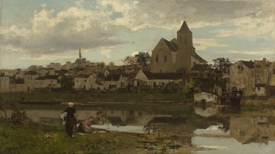 オランダ語：Gezicht op Montigny-sur-Loing モンティニー・シュル・ロインの眺め 作： Jacob Maris