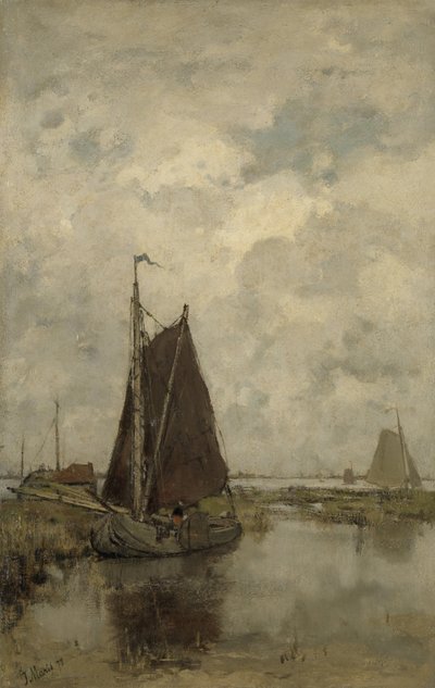 曇天時の船 作： Jacob Maris