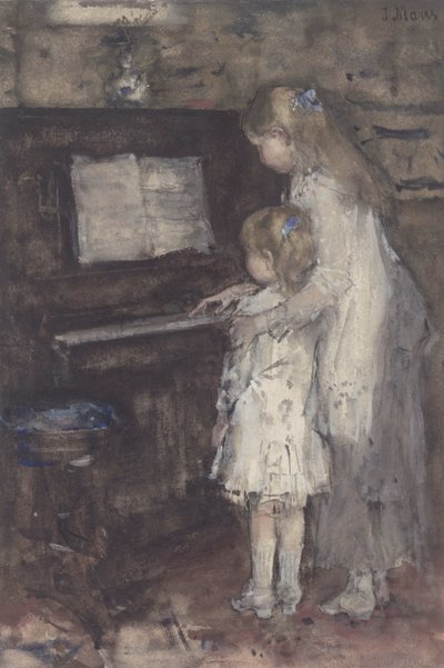 ピアノで二人の女の子 作： Jacob Maris