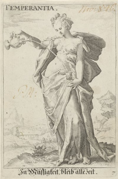 マゲイド（節制） 節制 (オブジェクトのタイトル) 作： Jacob Matham (attributed to)