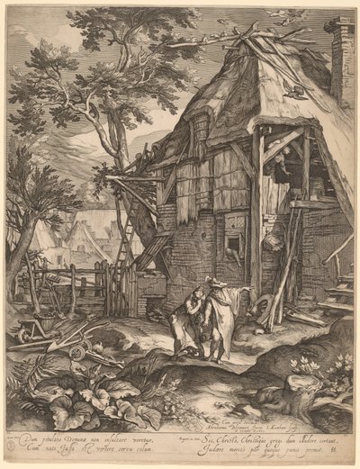 ハガルを追放するアブラハム 作： Jacob Matham, after Abraham Bloemaert